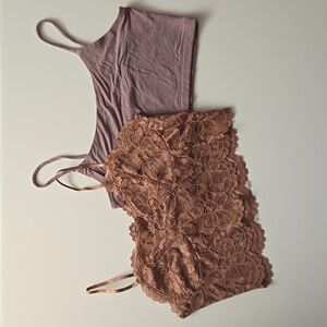 2 Comfy Boho Bralettes (M)